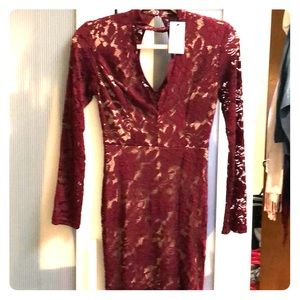New Burgundy lace dress